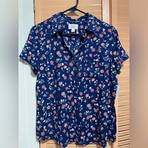 Croft and Barrow blue printed blouse